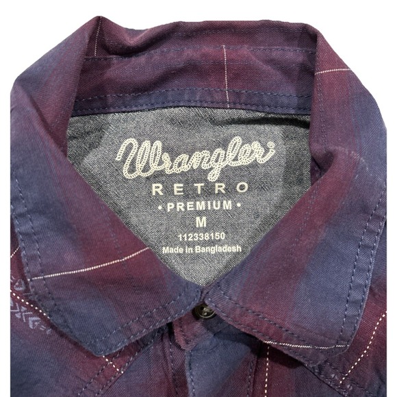 Wrangle Retro Blue Pearl Snaps Long‎ Sleeve, Double Pocket, Medium - Picture 5 of 11